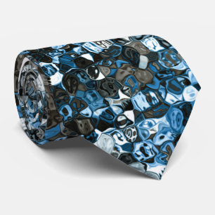 Blue and Brown Abstract Pattern Tie
