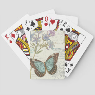 Blue and Brown Butterfly Playing Cards