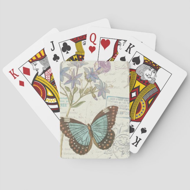 Blue and Brown Butterfly Playing Cards (Back)