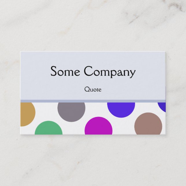 Blue And Brown Colourful Dots Business Card (Front)