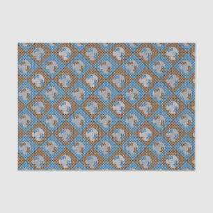 Blue and Brown Elephant Polka Dots Tissue Paper