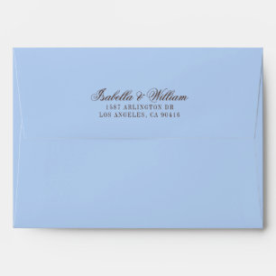 Blue and Brown Luxury Old Money Wedding Envelope