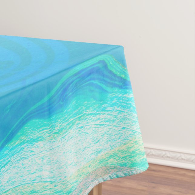 Blue And Brown Marble Stone Tablecloth (In Situ)