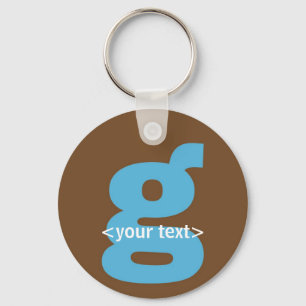 Blue and Brown Monogram - Letter G Key Ring