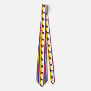 Blue and brown peruvian Llama Pattern Tie