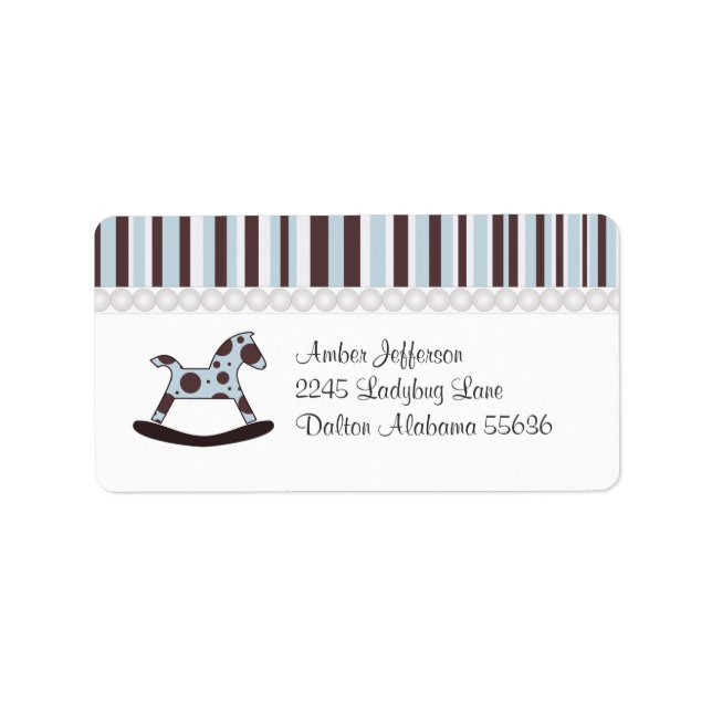 Blue And Brown Rocking Horse: Address Labels (Front)