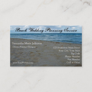 Blue and Brown Sand Beach Business Card