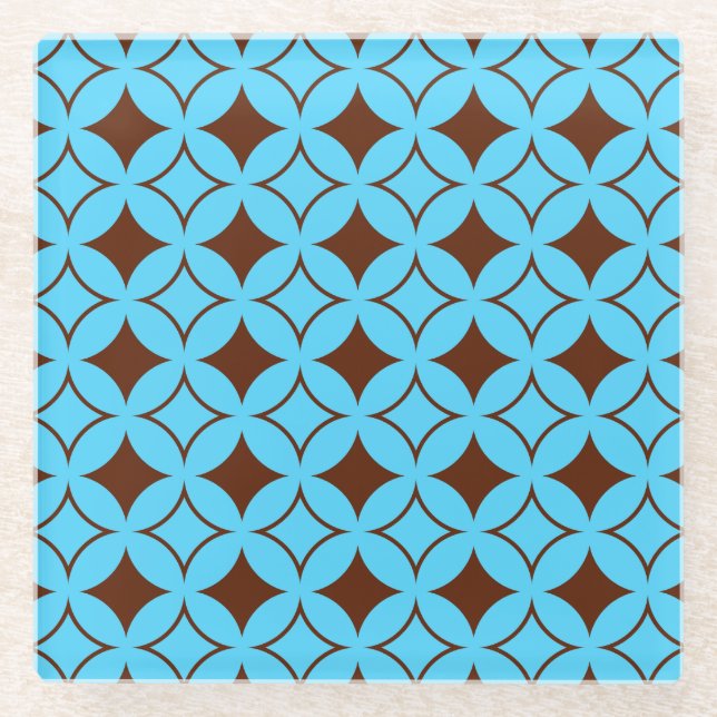 Blue and brown shippo glass coaster (Front)