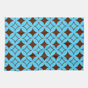 Blue and brown shippo tea towel