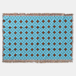 Blue and brown shippo throw blanket