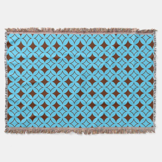 Blue and brown shippo throw blanket (Front)