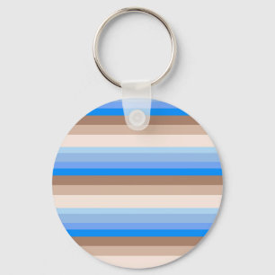 Blue and Brown stripes Key Ring