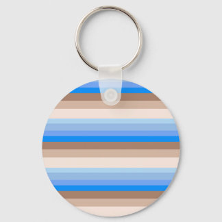 Blue and Brown stripes Key Ring