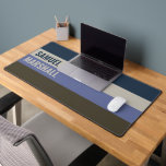 Blue and Brown  Stripes Pattern  Desk Mat<br><div class="desc">Enhance your workspace with the Blue and Brown Stripes Pattern Desk Mat. Featuring a stylish and modern striped design, this mat adds a sophisticated touch while providing a smooth surface for your keyboard and mouse. Perfect for home offices, gaming setups, or creative workspaces, it’s a great choice for those who...</div>