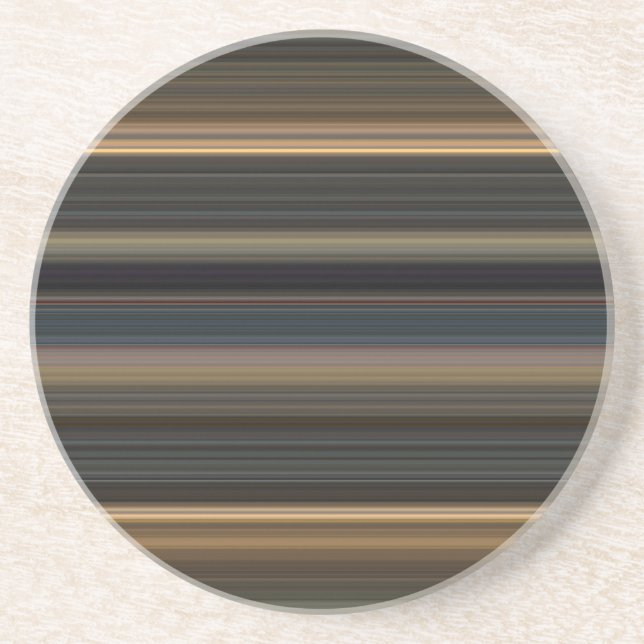 Blue and Brown Stripes Sandstone Coaster (Front)