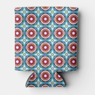 Blue and Brown Summer Beach Tropical Design Can Cooler