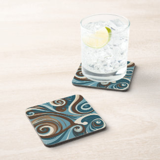 Blue and Brown Swirl Coaster