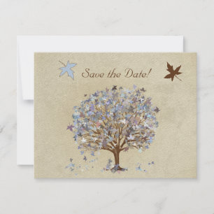 Blue and Brown Tree Wedding Invitation #2