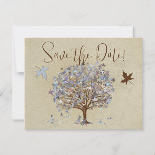 Blue and Brown Tree Wedding Invitation #2