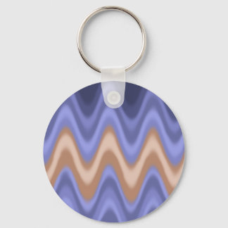 Blue and Brown Waves Key Ring
