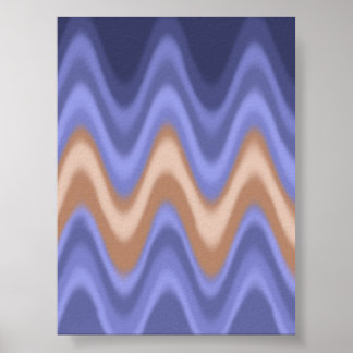 Blue and Brown Waves Poster