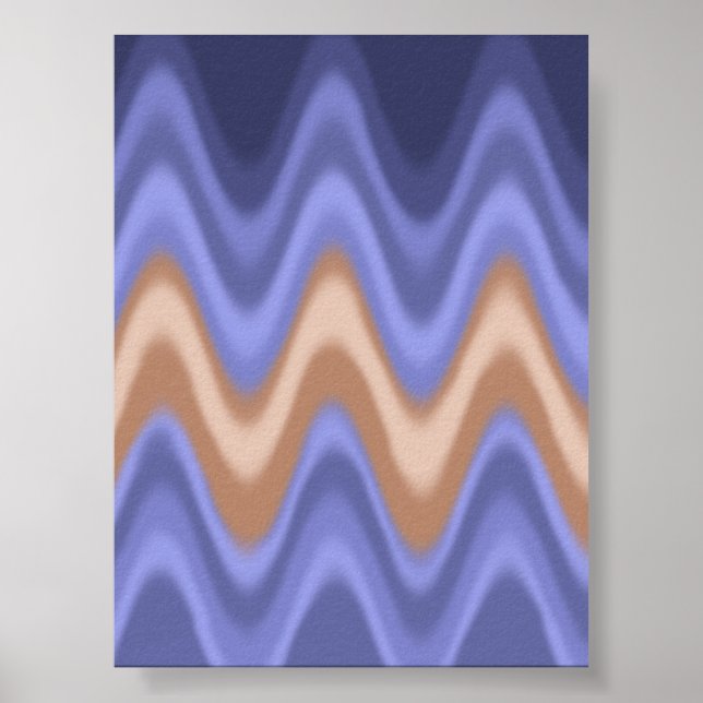 Blue and Brown Waves Poster (Front)