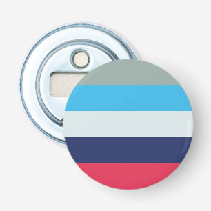 Blue And Burgundy Stripes Bottle Opener
