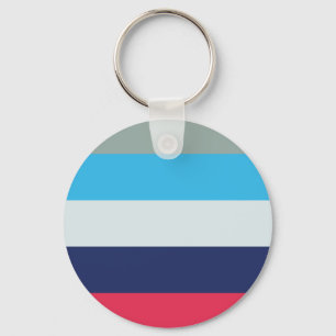 Blue And Burgundy Stripes Key Ring