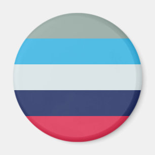 Blue And Burgundy Stripes Magnet