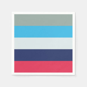 Blue And Burgundy Stripes Napkin