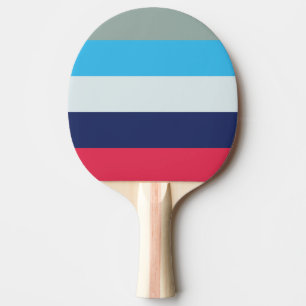 Blue And Burgundy Stripes Ping Pong Paddle