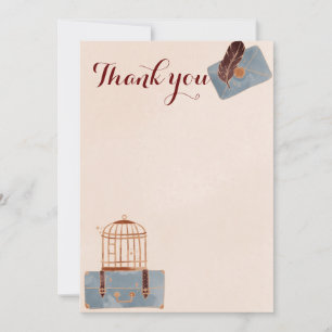 Blue and Burgundy Travel Thank You Card