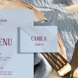 Blue and Burgundy Wedding Place Card DIY