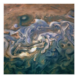 Blue and Calm Seashore Abstract Art Poster