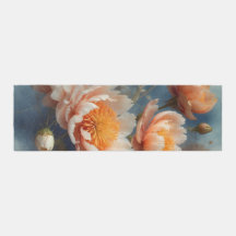 Blue and caramel brown tone floral print