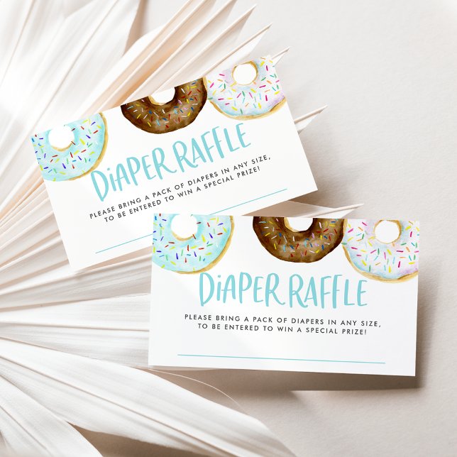 Blue and Chocolate Doughnuts Baby Diaper Raffle Ca Business Card (Creator Uploaded)