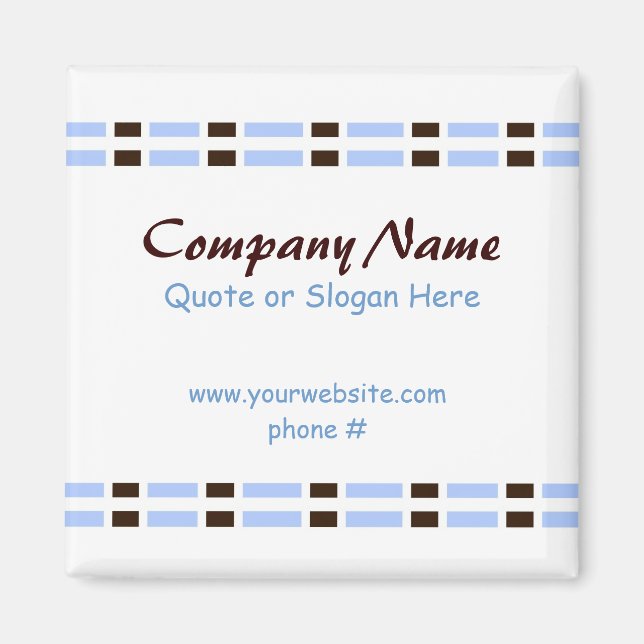 Blue and Chocolate Link Office Design Magnet (Front)