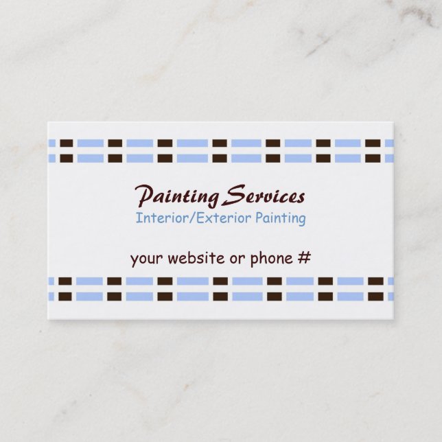 Blue and Chocolate Modern Link Design Business Card (Front)