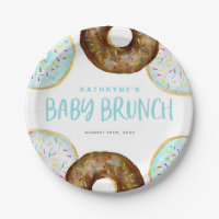 Blue and Chocolate Sprinkle Doughnuts Baby Brunch