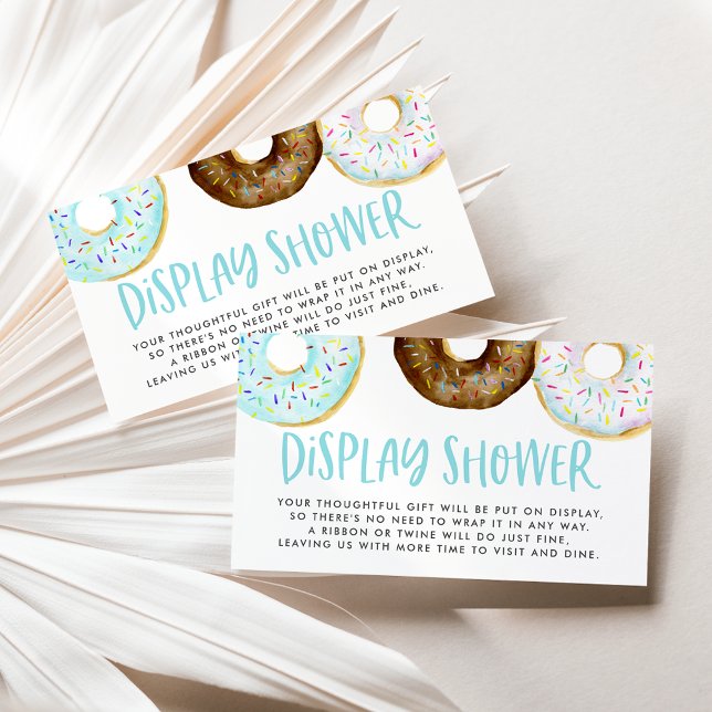 Blue and Chocolate Sprinkle Doughnuts Display Show Enclosure Card (Creator Uploaded)