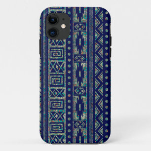 Blue And Colorful Tribal Geometric Pattern 2 iPhone 11 Case