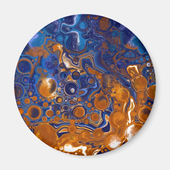 Blue and Copper Abstract Modern Art     Magnet (Front)