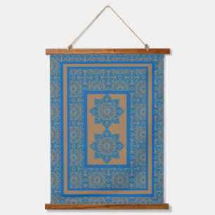  Blue and Copper   Hanging Tapestry