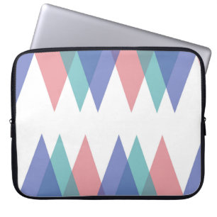 Blue and coral triangles laptop sleeve