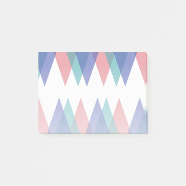 Blue and coral triangles post-it notes (Front)
