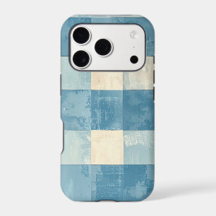 Blue and cream checkered pattern