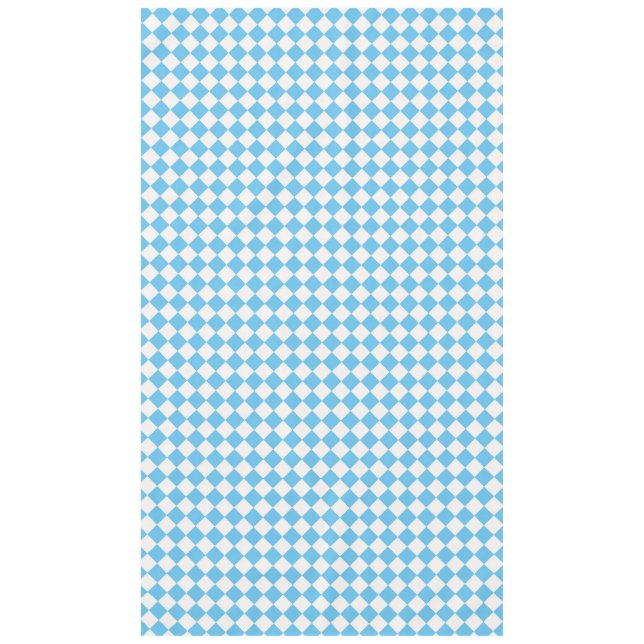 Blue and Cream Chequerboard Tablecloth (Front)