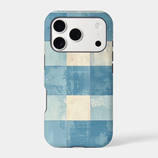Blue and cream chequered pattern (Back)