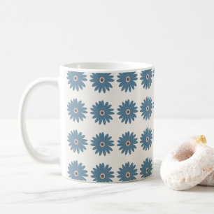 Blue And Cream Daisy Coffee Mug