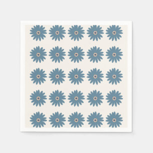 Blue And Cream Daisy Napkin